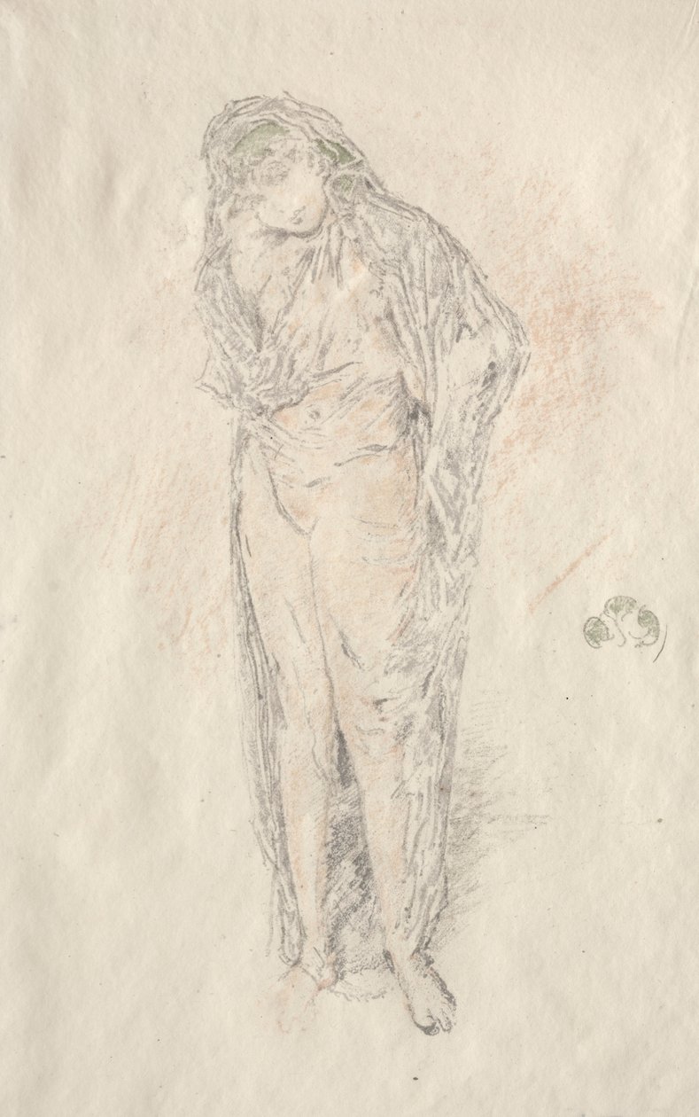 Drapowana postać stojąca. autorstwa James Abbott McNeill Whistler