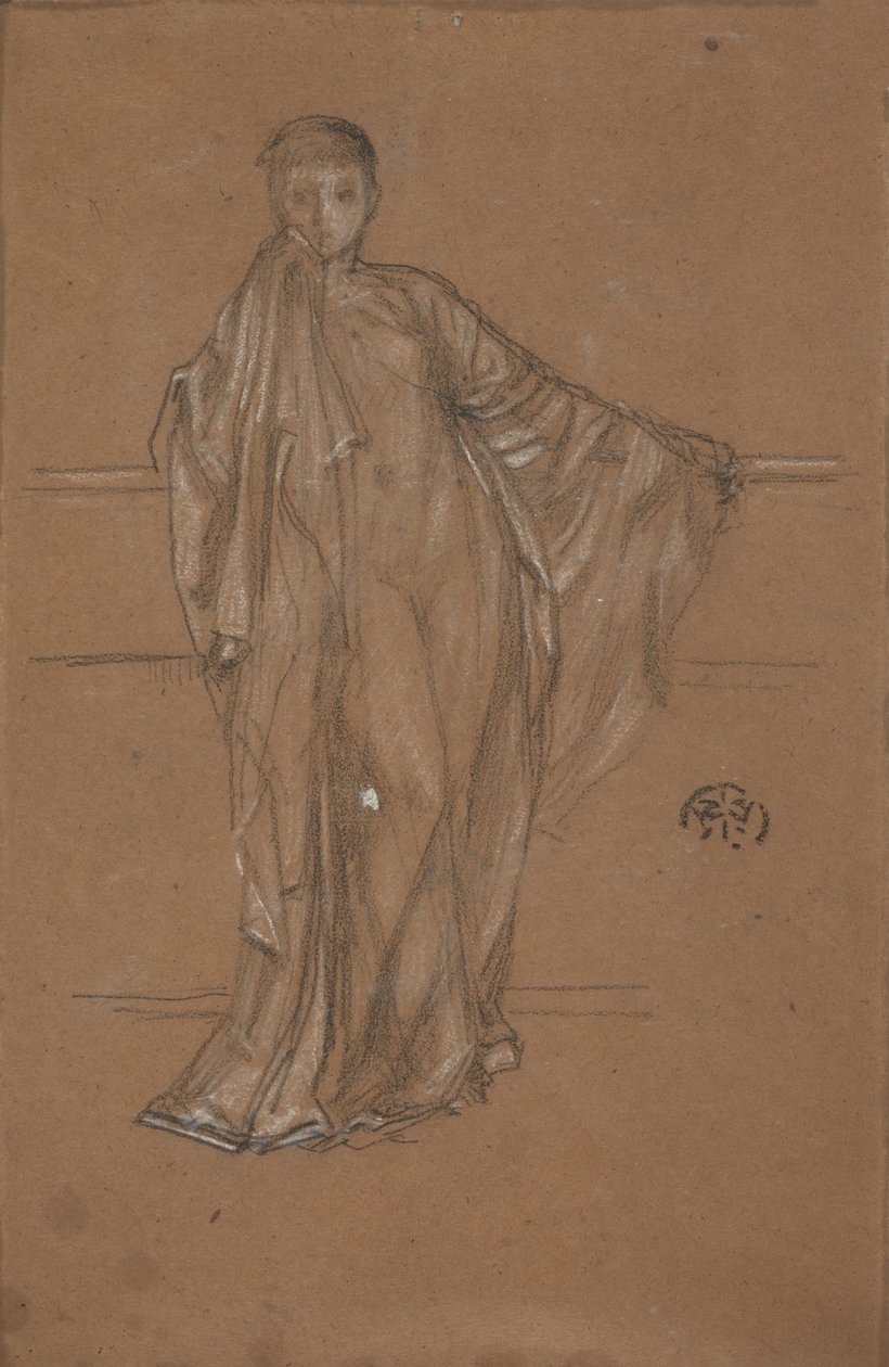 Drapowana postać na balustradzie, 1868-1870. autorstwa James Abbott McNeill Whistler