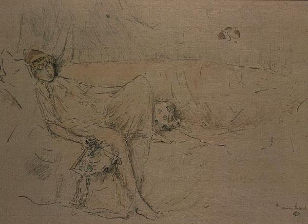 Drapowana postać leżąca (lito) autorstwa James Abbott McNeill Whistler