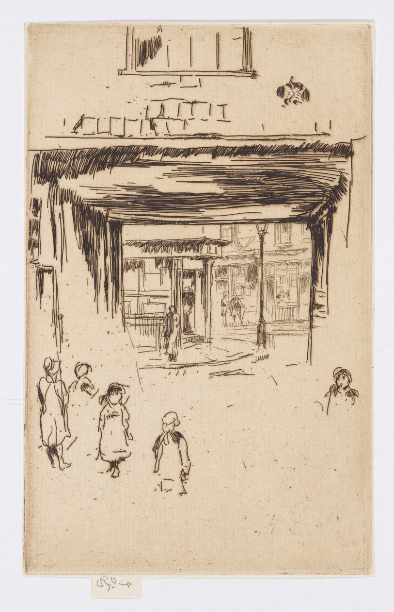 Drury Lane, ok. 1880-81 (akwaforta; tusz na papierze) autorstwa James Abbott McNeill Whistler