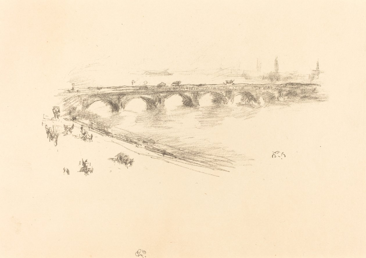Wieczór, Mały Most Waterloo, 1896. autorstwa James Abbott McNeill Whistler