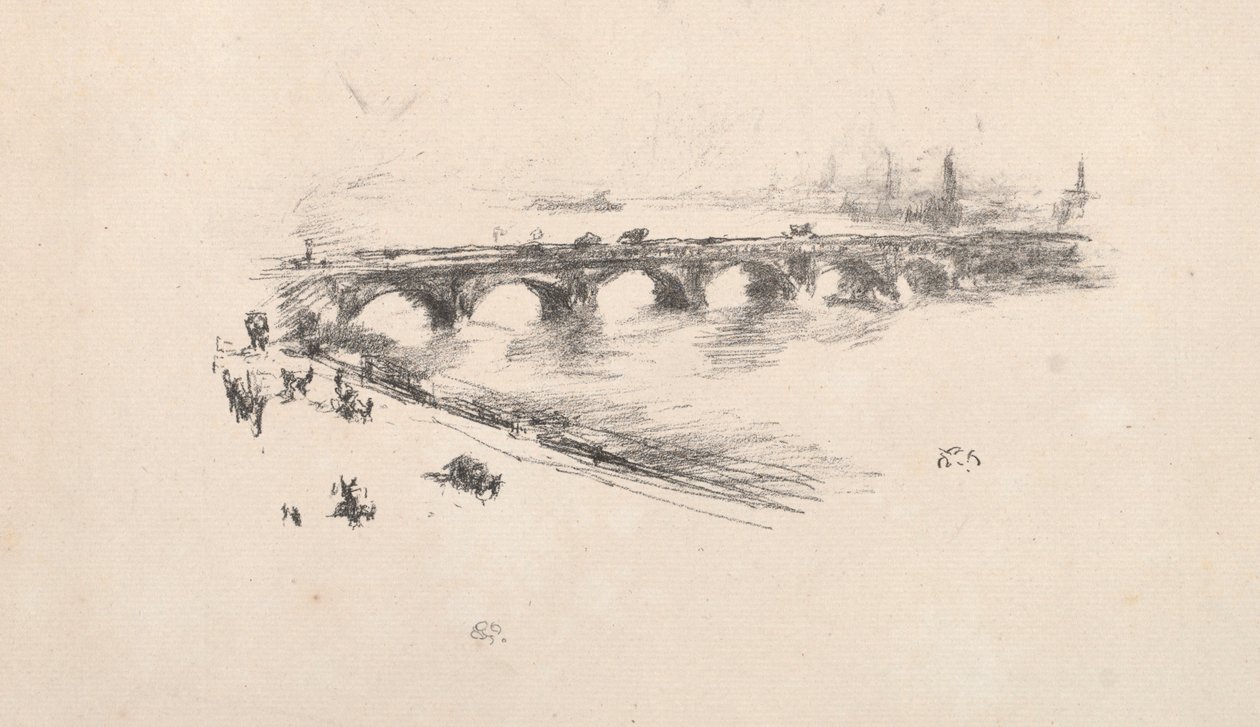 Wieczór, Mały Most Waterloo, 1896. autorstwa James Abbott McNeill Whistler