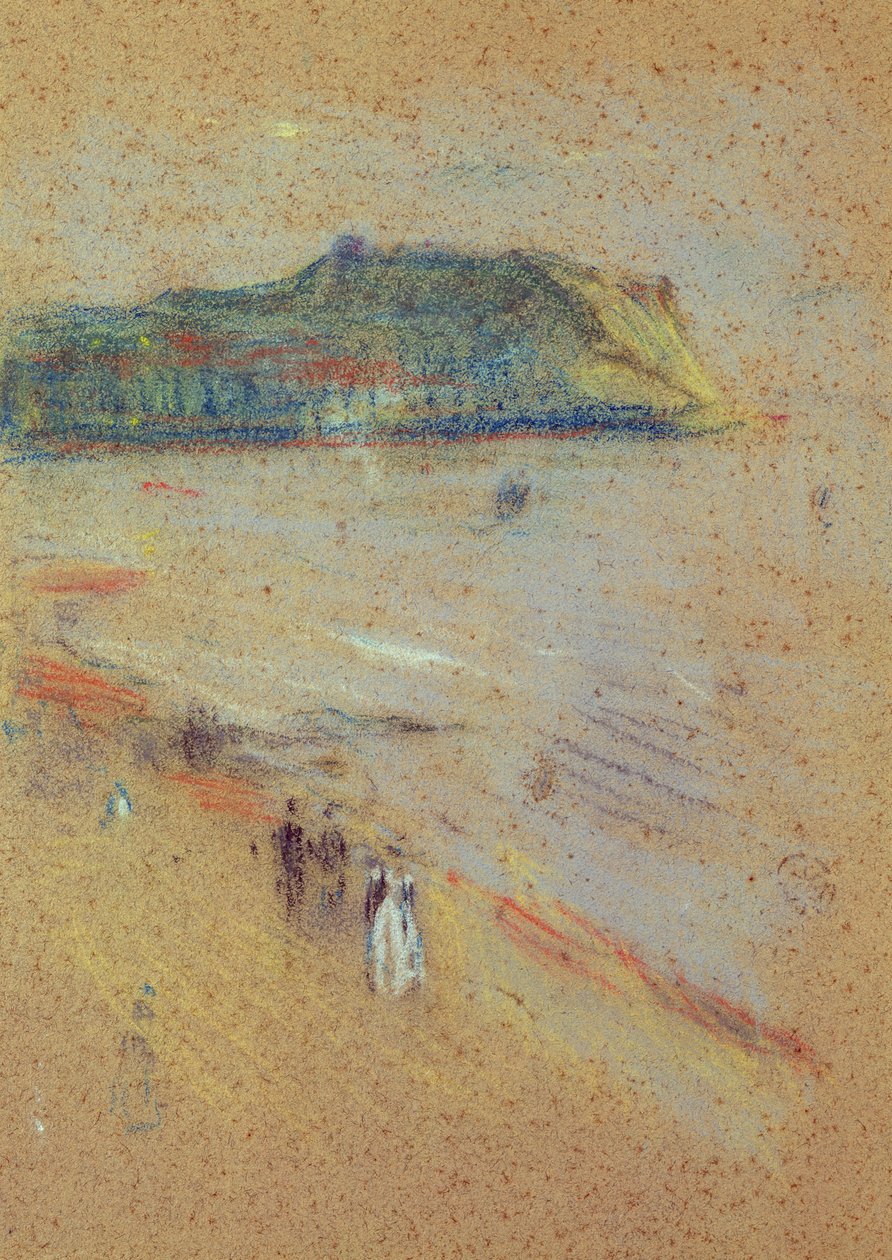 Postacie na plaży w pobliżu klifów autorstwa James Abbott McNeill Whistler