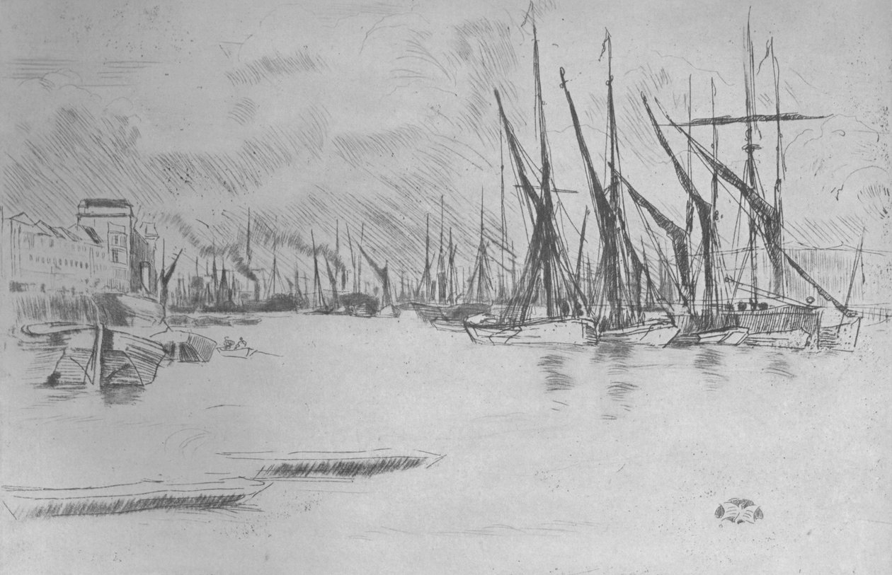 Ze schodów marynowanych śledzi, ok. 1878, 1904 r. autorstwa James Abbott McNeill Whistler