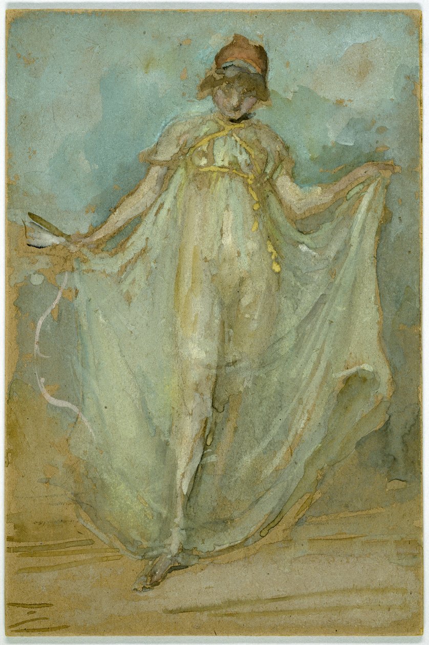 Zielony i niebieski: Tancerz, ok. 1893 r. autorstwa James Abbott McNeill Whistler