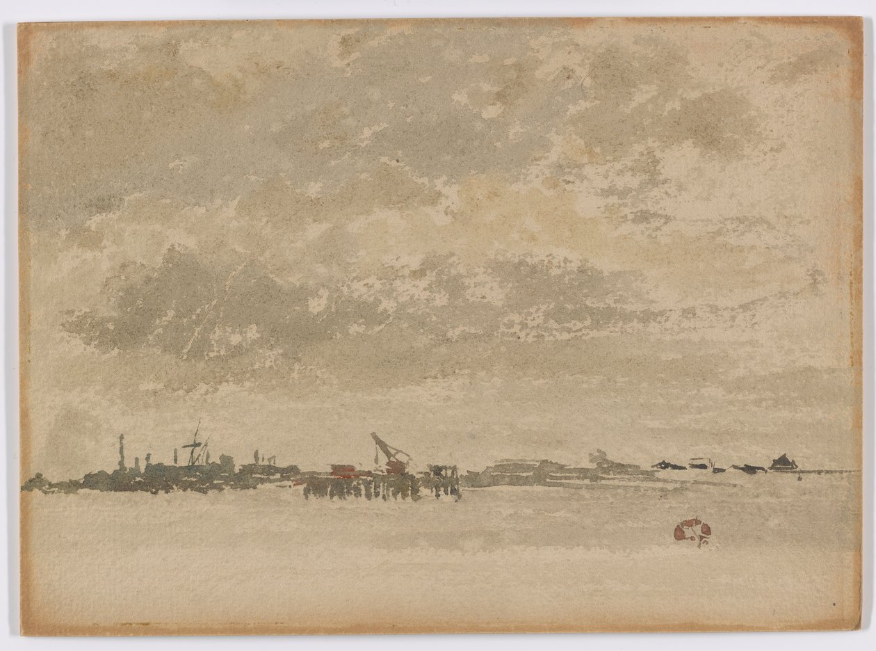 Szary i srebrny – Purfleet, 1881-1883. autorstwa James Abbott McNeill Whistler