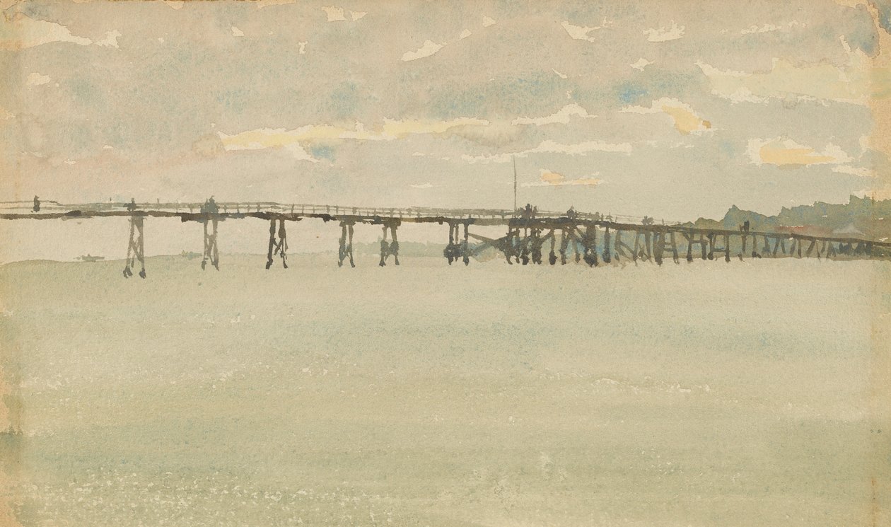 Szary i srebrny - molo, Southend, 1882-1883. autorstwa James Abbott McNeill Whistler