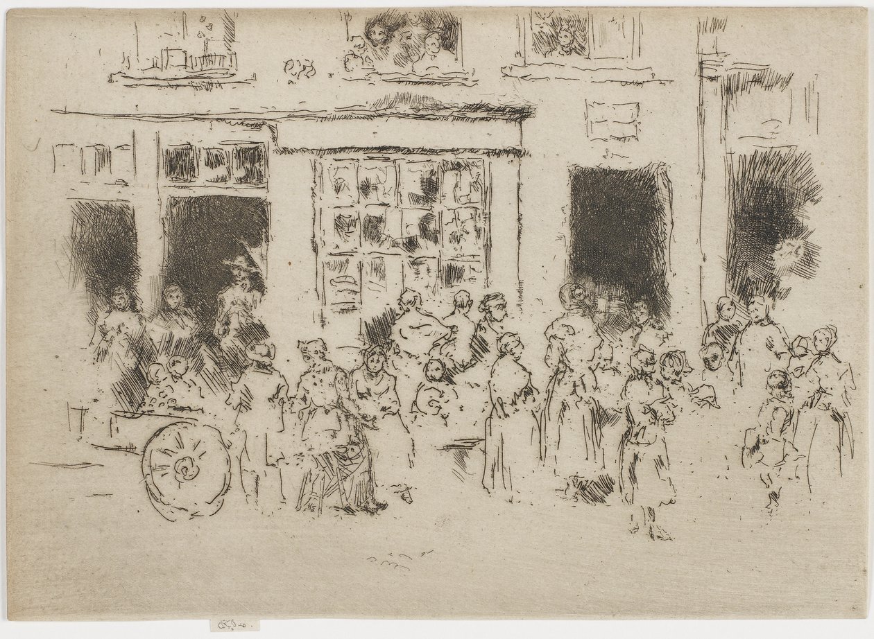 High Street, Bruksela, 1887 (akwaforta na papierze) autorstwa James Abbott McNeill Whistler
