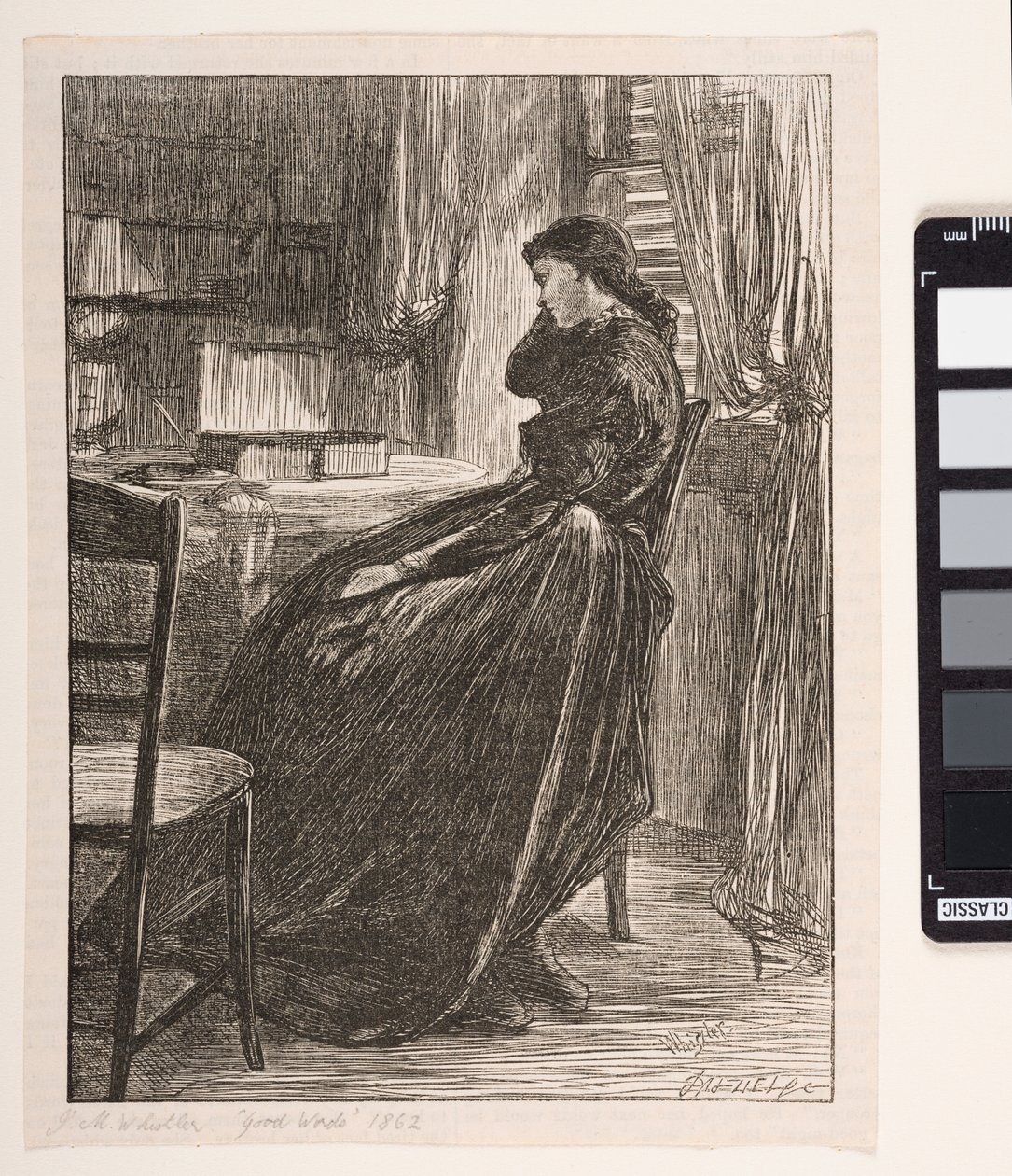 Joanna Douglas w „Kazaniu na proces”, 1862 autorstwa James Abbott McNeill Whistler