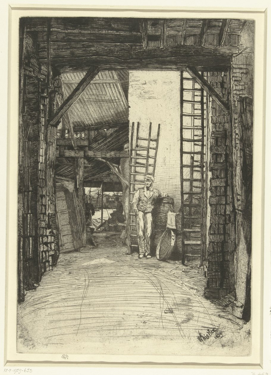 Kalkbrander Wapniarka Szesnaście rycin przedstawiających sceny nad Tamizą i inne tematy (tytuł serii) autorstwa James Abbott McNeill Whistler