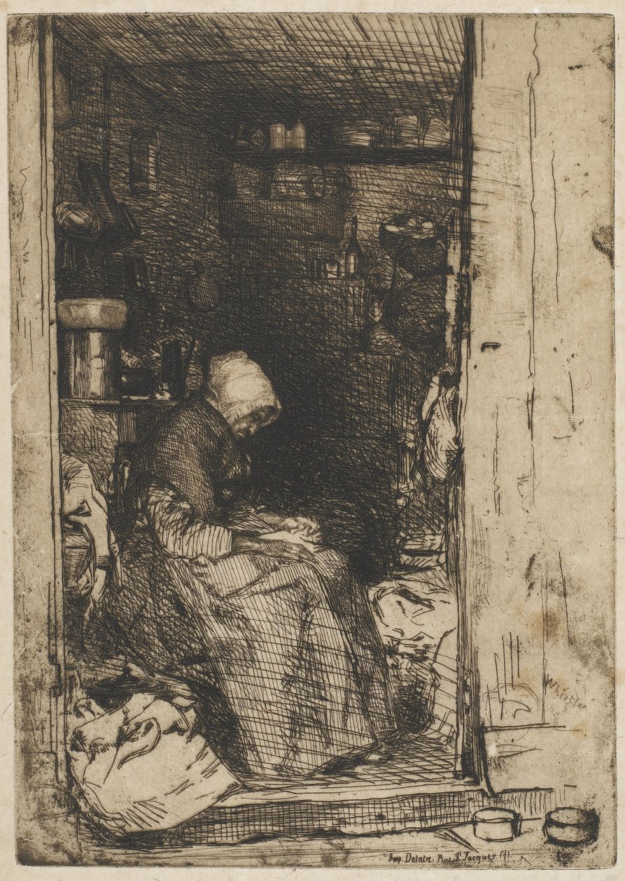 Stara kobieta ze szmatami autorstwa James Abbott McNeill Whistler