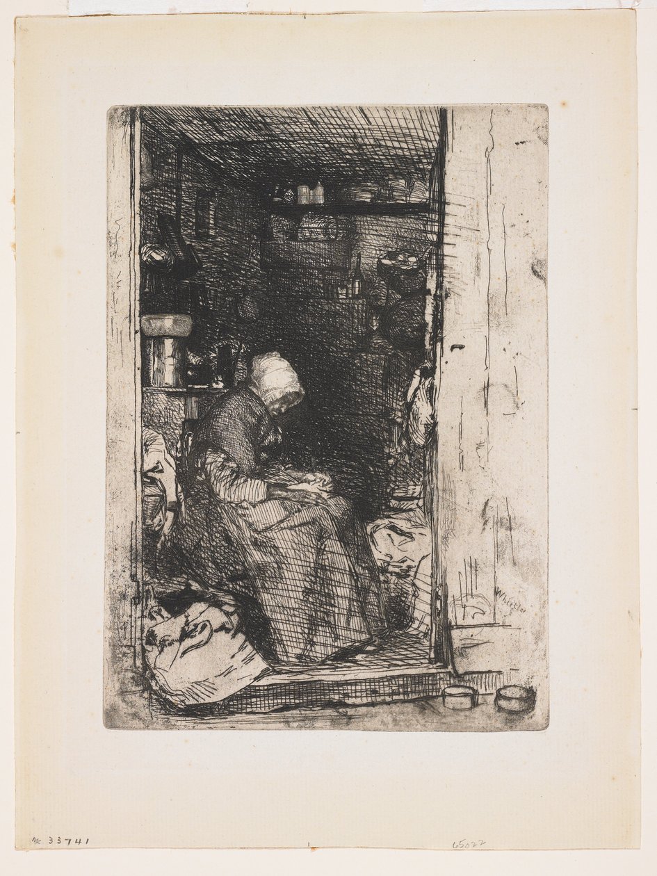 Stara kobieta w łachmanach z Dwunastu akwafort z natury autorstwa James Abbott McNeill Whistler