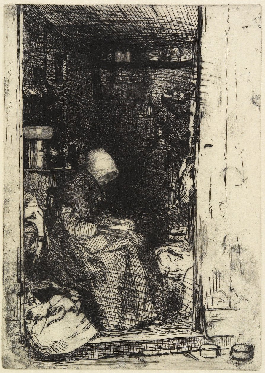 La Vieille aux Loques z „Dwanaście akwafort z natury” autorstwa James Abbott McNeill Whistler