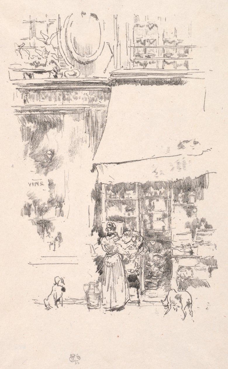 Sprzedawca owoców przy Rue de Grenelle, 1874. autorstwa James Abbott McNeill Whistler