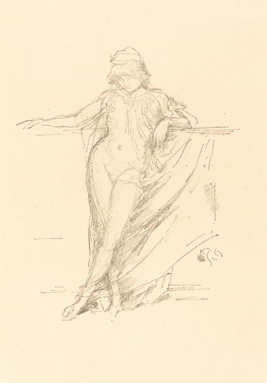Mała drapowana postać, pochylona, 1893. autorstwa James Abbott McNeill Whistler