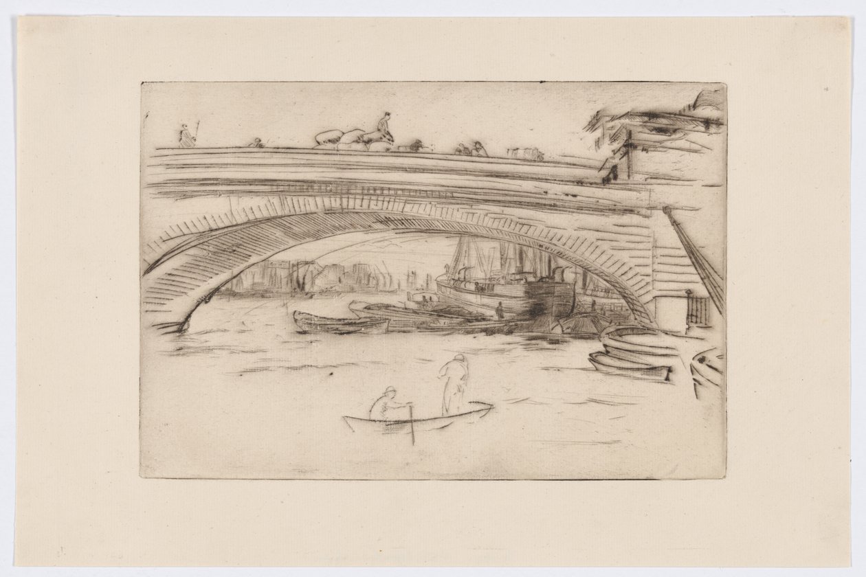 London Bridge, ok. 1875 (sucha plama; tusz na papierze) autorstwa James Abbott McNeill Whistler