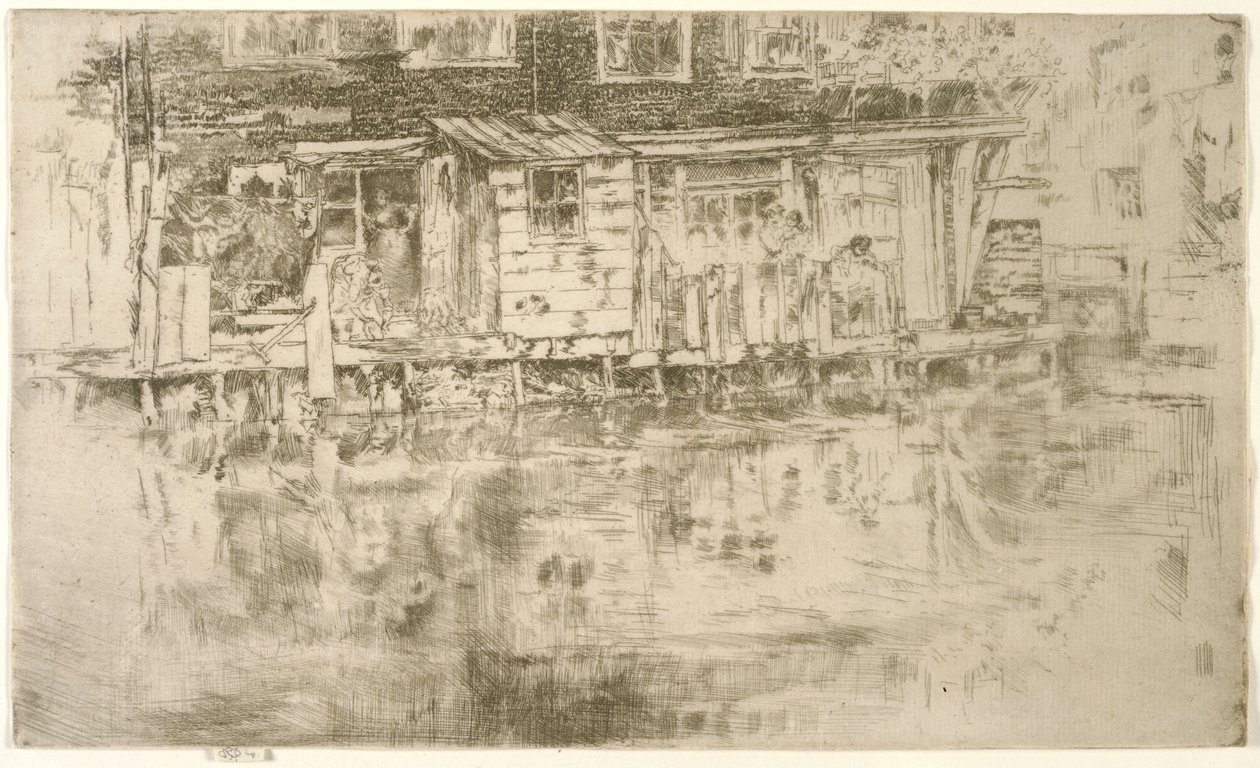 Długi Dom, Farbiarki, Amsterdam, 1889 autorstwa James Abbott McNeill Whistler