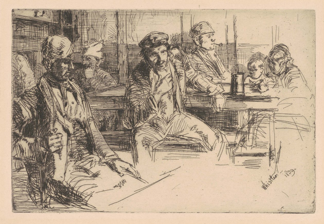 Longshoreman, 1859 (trawienie i sucha igła na papierze wykładanym) autorstwa James Abbott McNeill Whistler