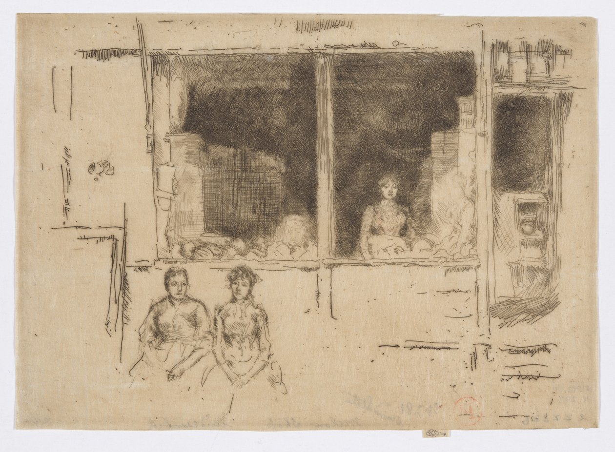Sklep z melonami, Hounsditch, ok. 1886-88 (akwaforta; tusz na papierze) autorstwa James Abbott McNeill Whistler