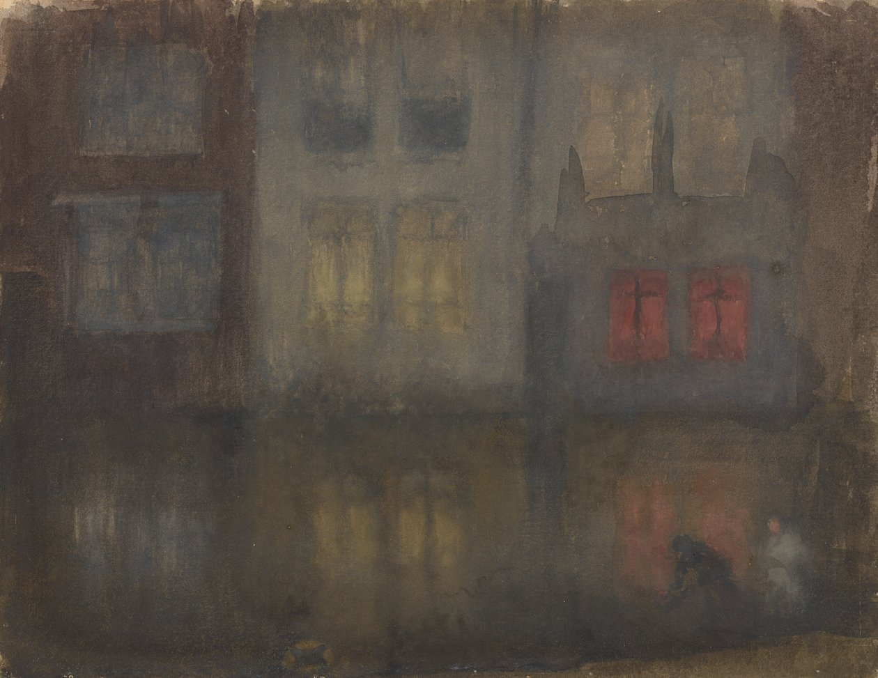 Nocturne: Kanał Black and RedBack, Holandia, 1882. autorstwa James Abbott McNeill Whistler