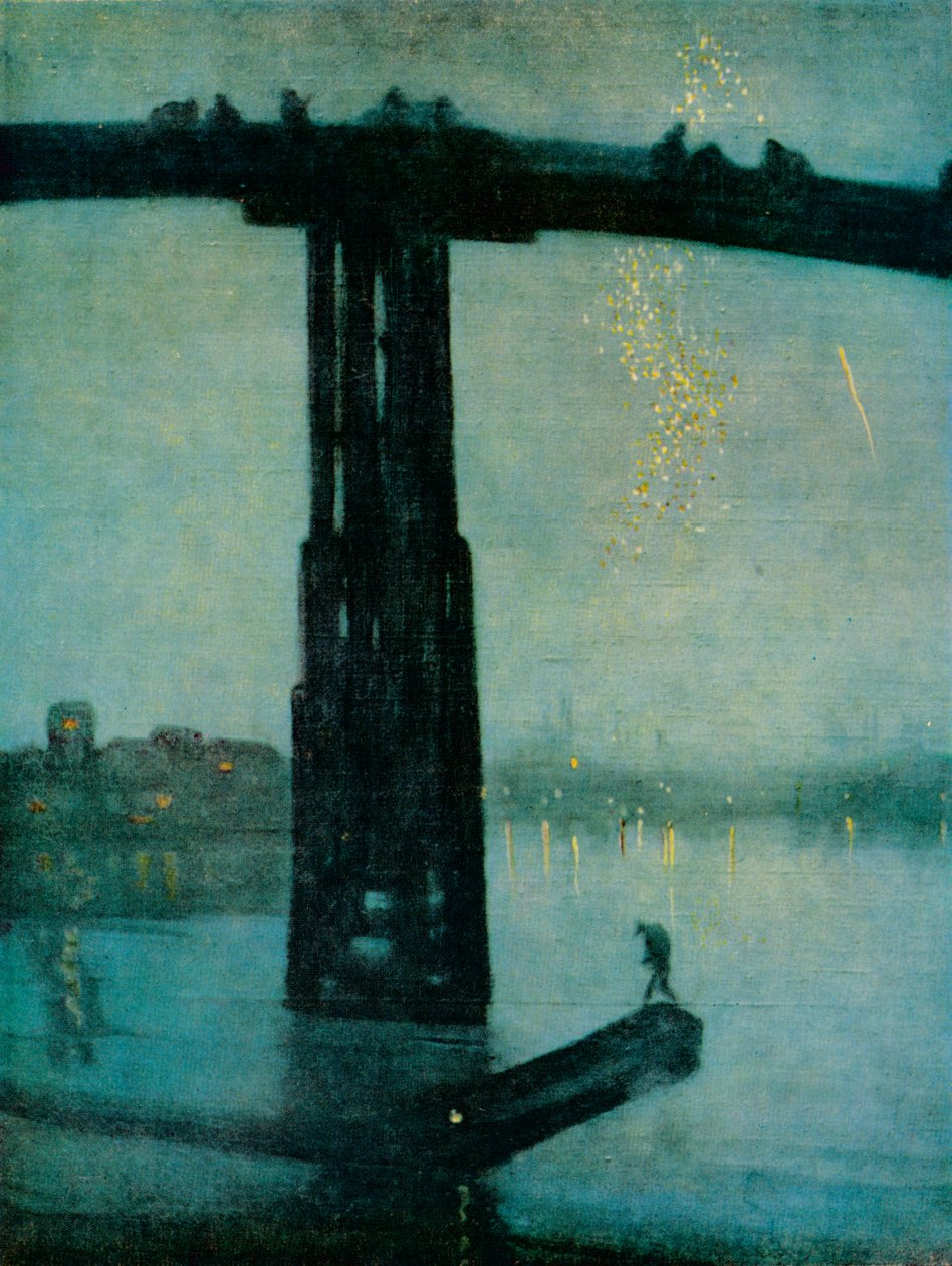 Nocturne: Błękit i złoto - Stary Battersea Bridge, c1872-5 autorstwa James Abbott McNeill Whistler