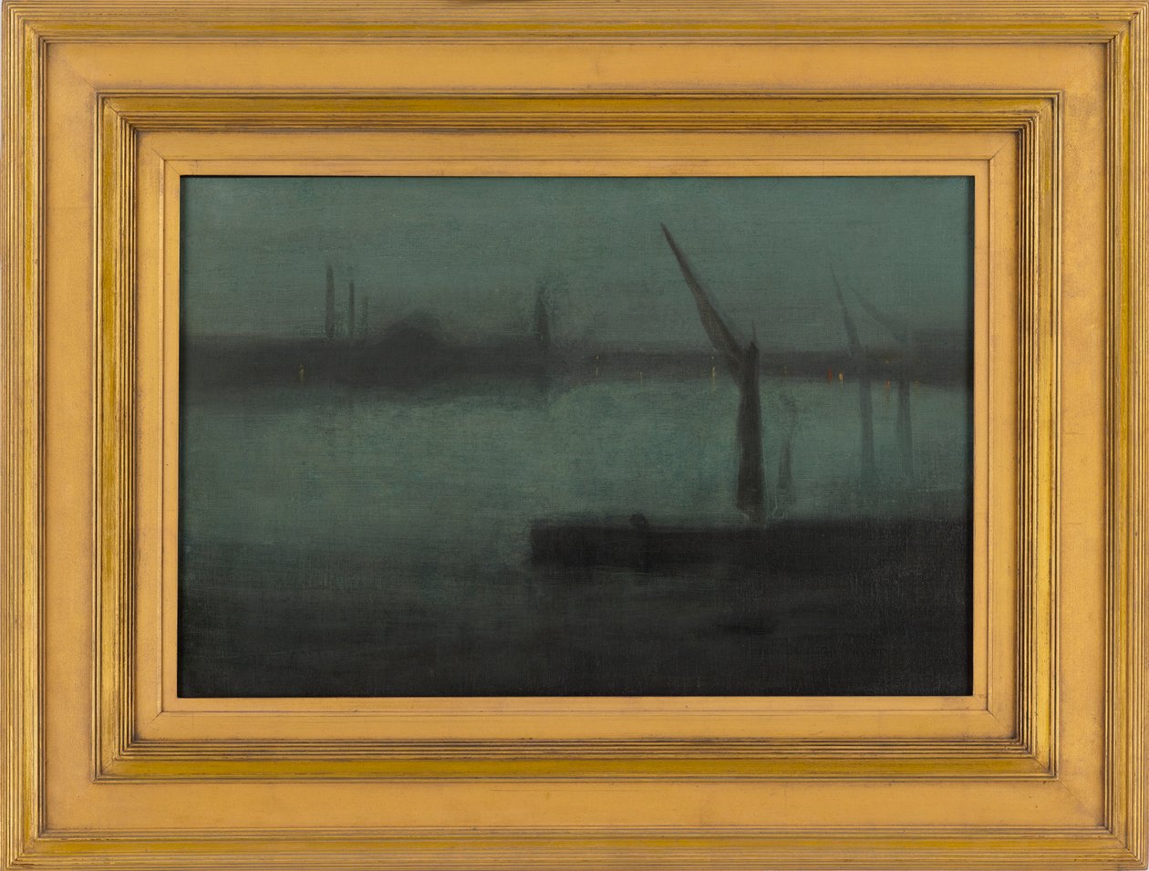 Nocturne: niebieski i srebrny — Battersea Reach, 1870-1875. autorstwa James Abbott McNeill Whistler