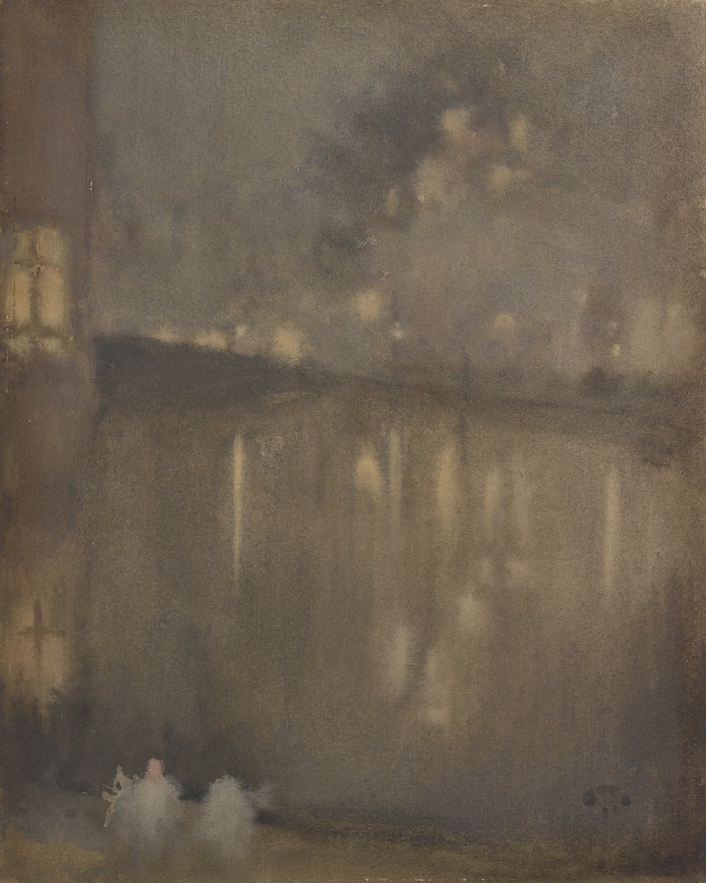 Nocturne: Gray and GoldCanal, Holandia, 1882. autorstwa James Abbott McNeill Whistler