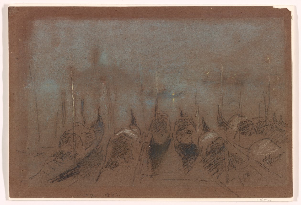 Nokturn, San Giorgio, 1880 (kreda na szarobrązowym papierze) autorstwa James Abbott McNeill Whistler