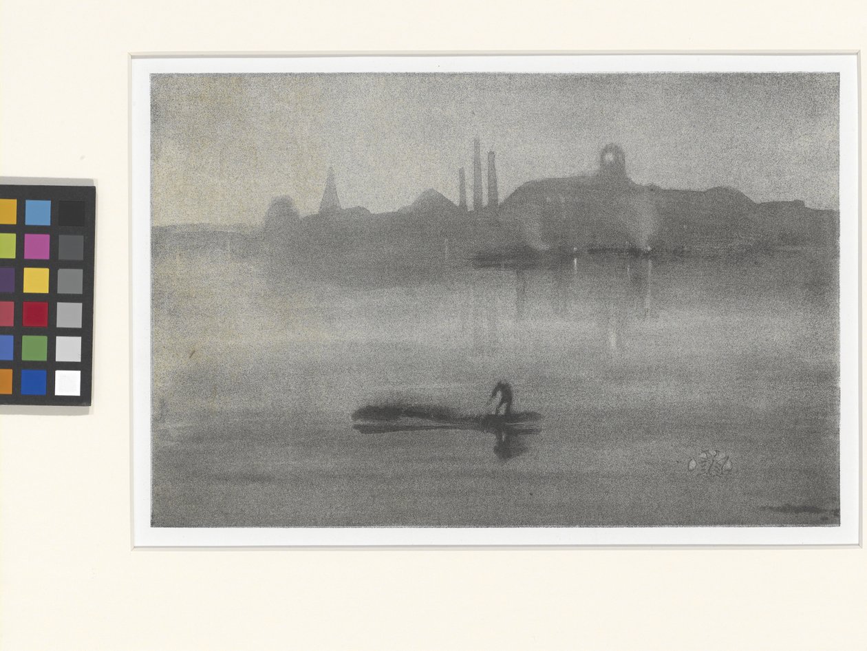 Nocturne: Tamiza w Battersea (lithotint) autorstwa James Abbott McNeill Whistler