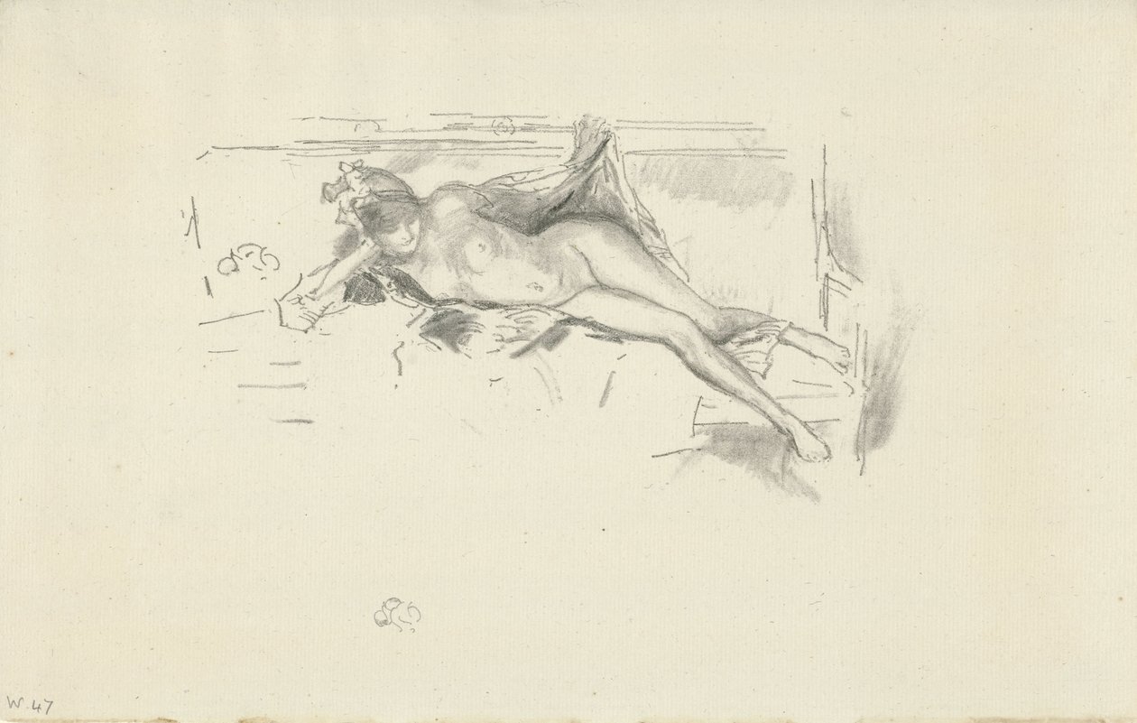 Nagi model leżący autorstwa James Abbott McNeill Whistler