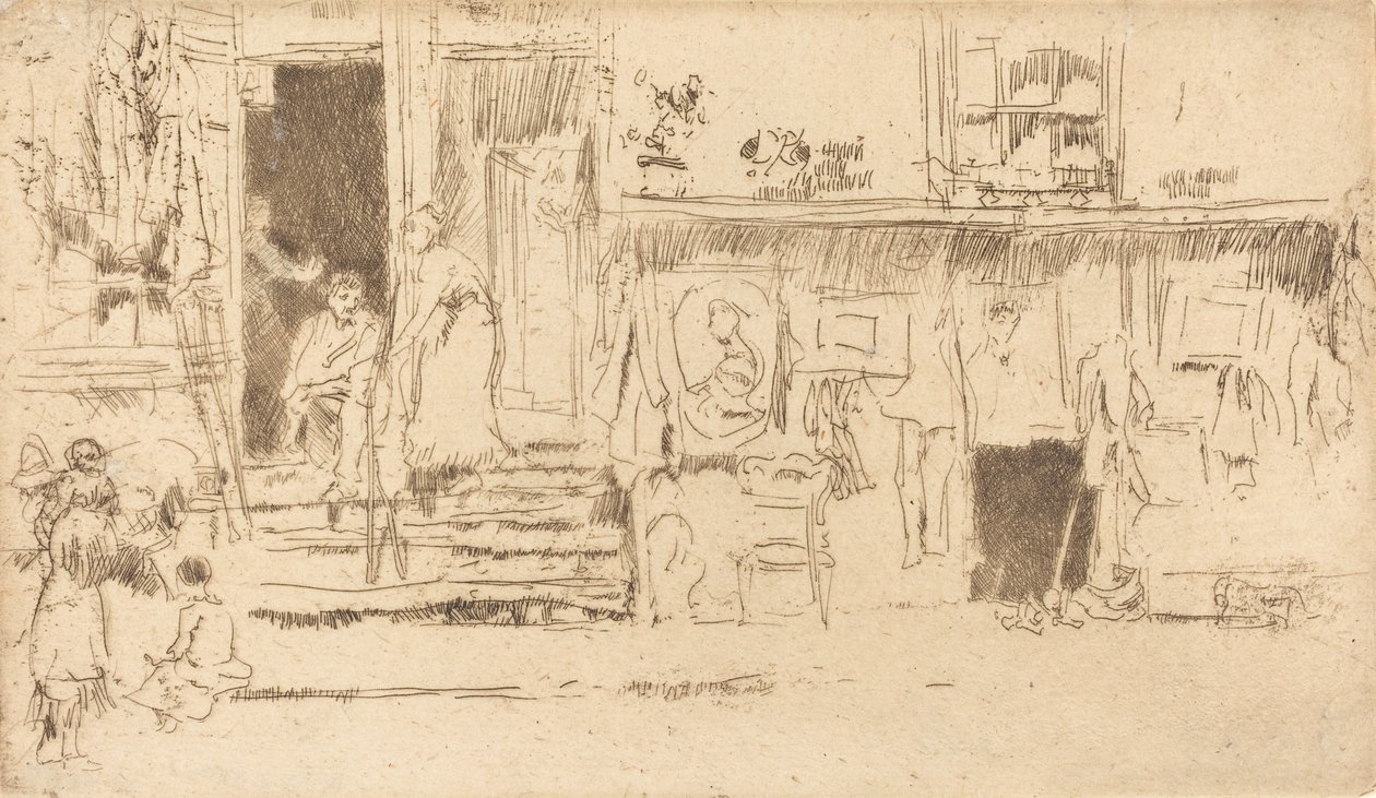 Sklep Starych Odzieży, nr II, ok. godz. 18841886. autorstwa James Abbott McNeill Whistler