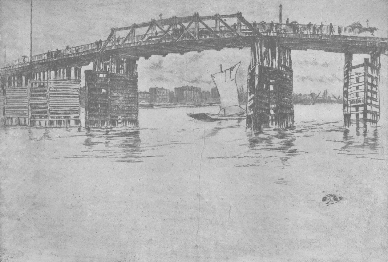 Stary most Battersea, 1879, 1904 autorstwa James Abbott McNeill Whistler
