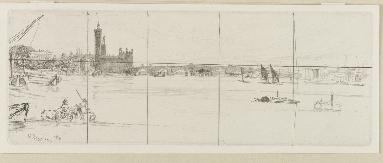 Stary Most Westminsterski, 1859. autorstwa James Abbott McNeill Whistler