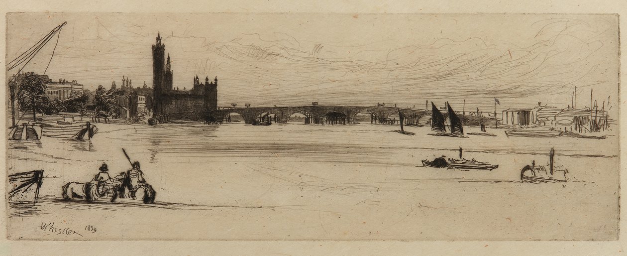 Stary Most Westminsterski, 1859. autorstwa James Abbott McNeill Whistler