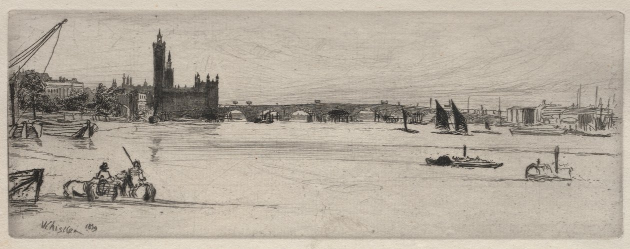 Stary Most Westminsterski, 1859. autorstwa James Abbott McNeill Whistler