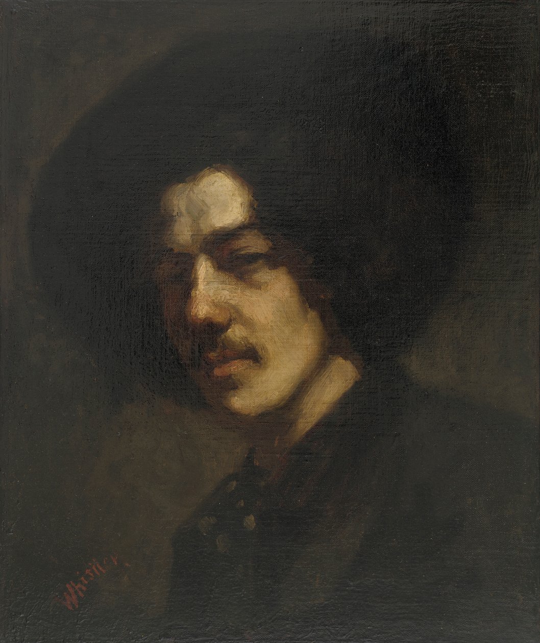 Portret Whistlera w kapeluszu, 1857-1859. autorstwa James Abbott McNeill Whistler