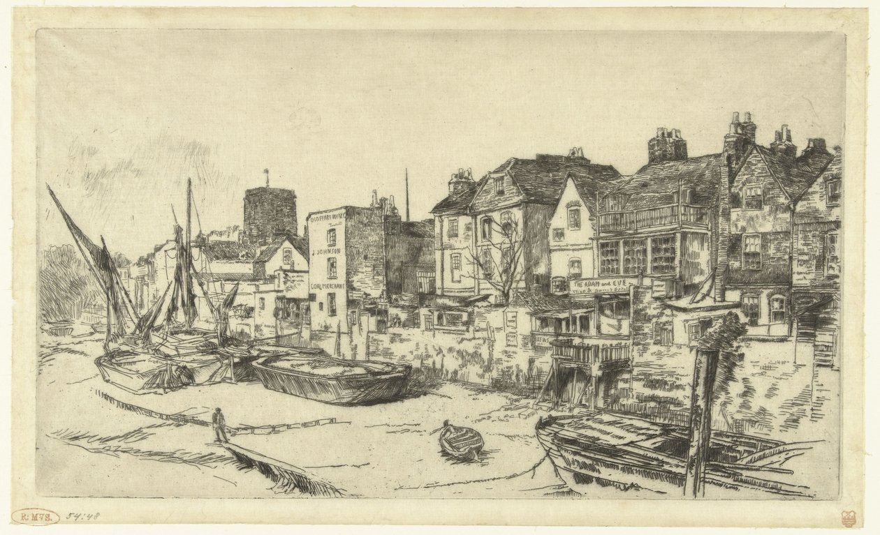 Pub nad brzegiem Tamizy Adam i Ewa autorstwa James Abbott McNeill Whistler