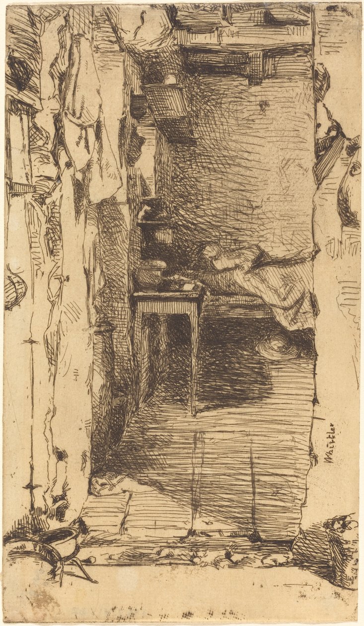 Zbieracze szmat, dzielnica Mouffetard, Paryż, 1858. autorstwa James Abbott McNeill Whistler