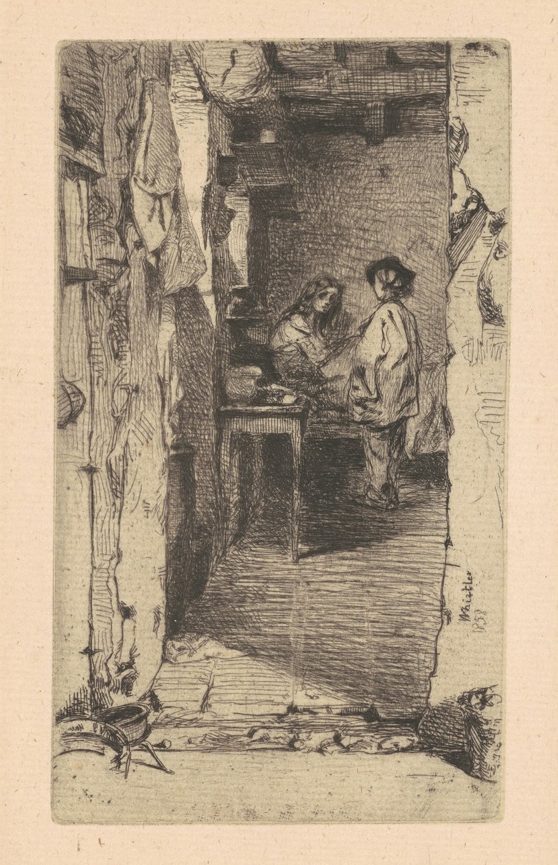 Zbieracze szmat, dzielnica Mouffetard, Paryż, 1858. autorstwa James Abbott McNeill Whistler