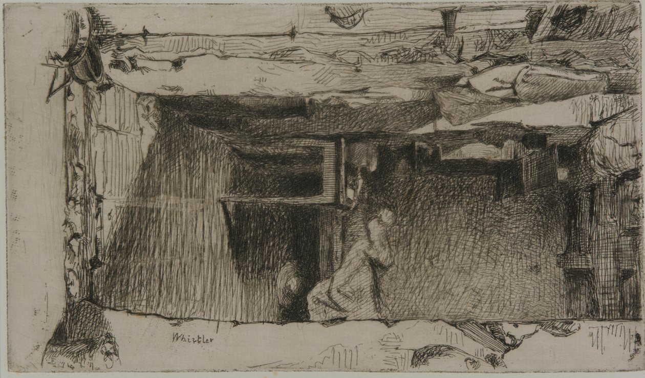 Zbieracze szmat, dzielnica Mouffetard, Paryż, 1858. autorstwa James Abbott McNeill Whistler