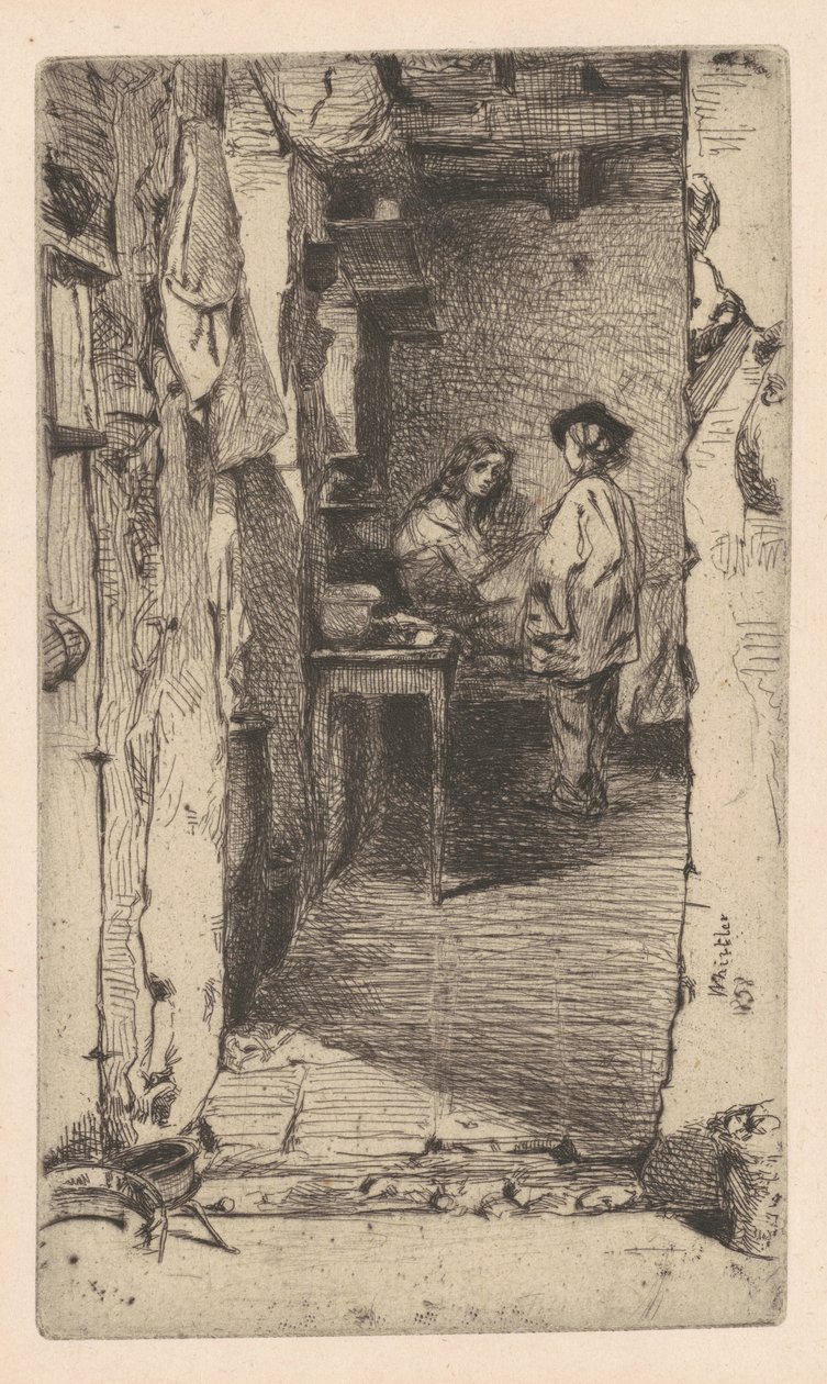 Zbieracze szmat, dzielnica Mouffetard, Paryż, 1858. autorstwa James Abbott McNeill Whistler