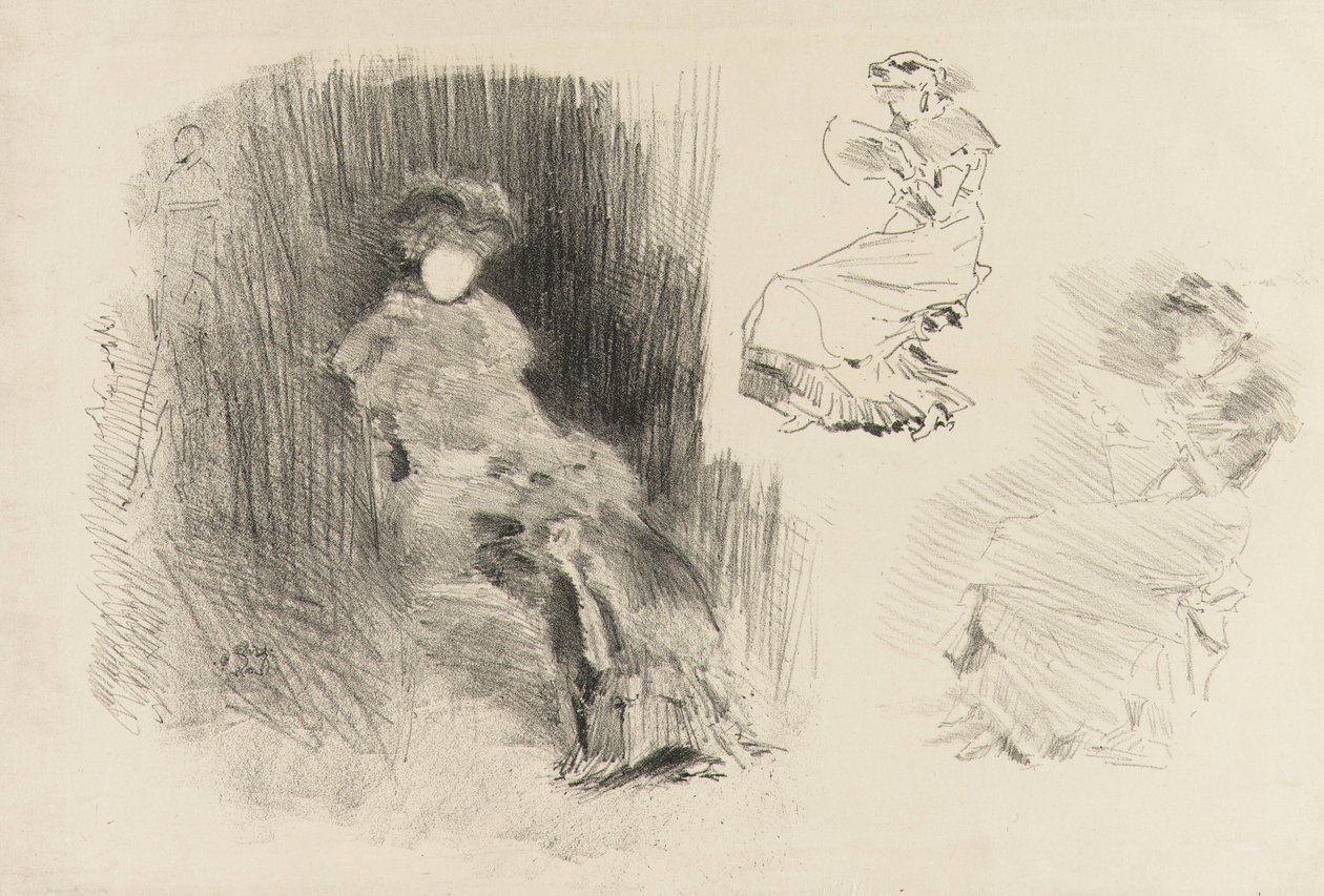 Czytanie, 1879 i 1887. autorstwa James Abbott McNeill Whistler
