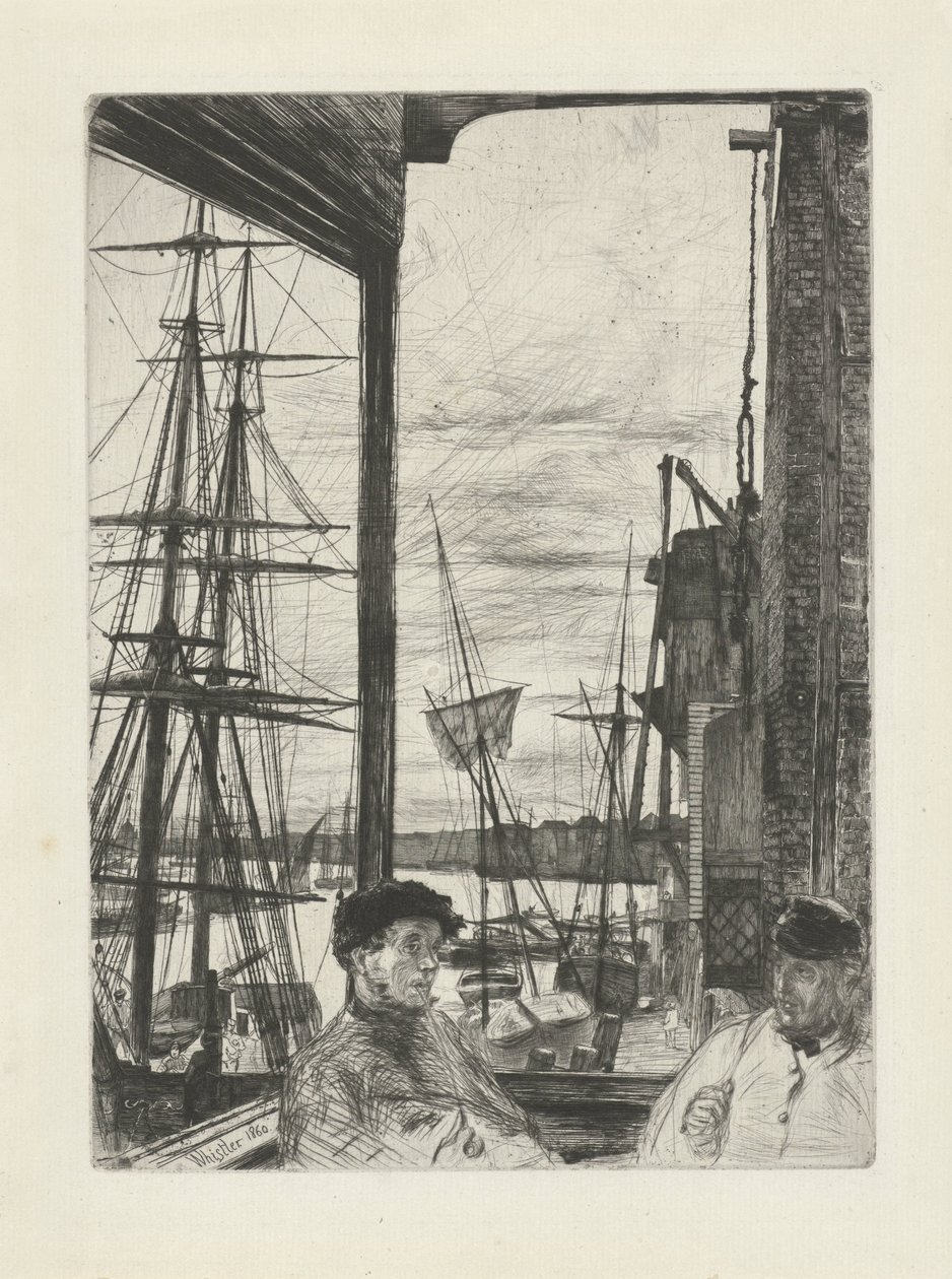 Rotherhithe Szesnaście rycin przedstawiających sceny nad Tamizą i inne tematy (tytuł serii) autorstwa James Abbott McNeill Whistler