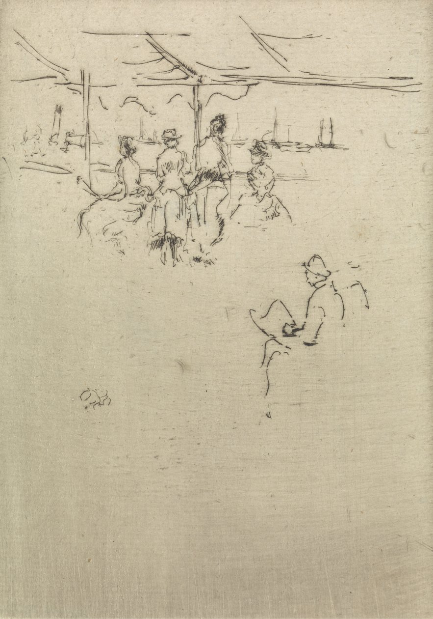 Ryde Pier, z zestawu dwunastu akwafort zatytułowanych The Naval Review, 1887 autorstwa James Abbott McNeill Whistler