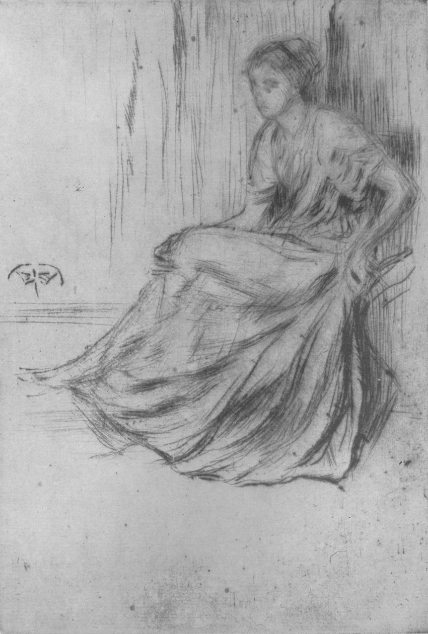 Siedząca dziewczyna, c1869, 1904 autorstwa James Abbott McNeill Whistler
