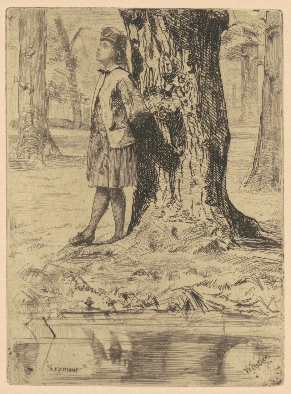 Seymour stojący pod drzewem, 18581859. autorstwa James Abbott McNeill Whistler