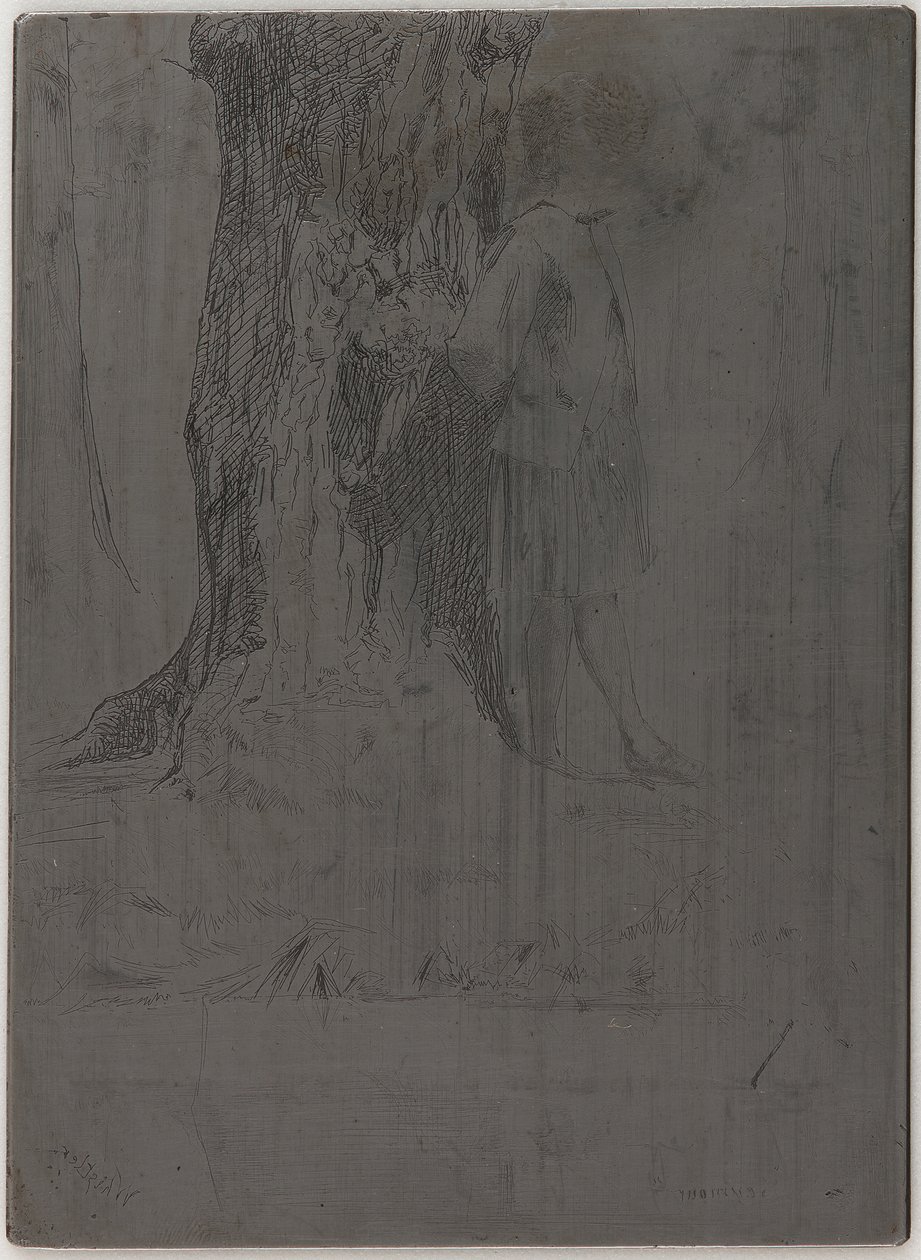Seymour stojący pod drzewem, 1859. autorstwa James Abbott McNeill Whistler