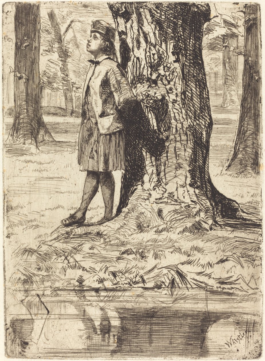 Seymour stojący pod drzewem, 1859. autorstwa James Abbott McNeill Whistler