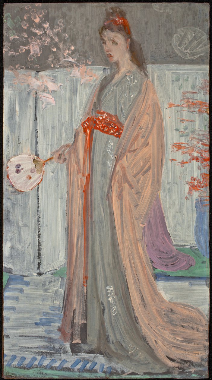 Szkic do Róży i srebra: Księżniczka Kraju Porcelany, 1863-64 (olej na płycie pilśniowej) autorstwa James Abbott McNeill Whistler