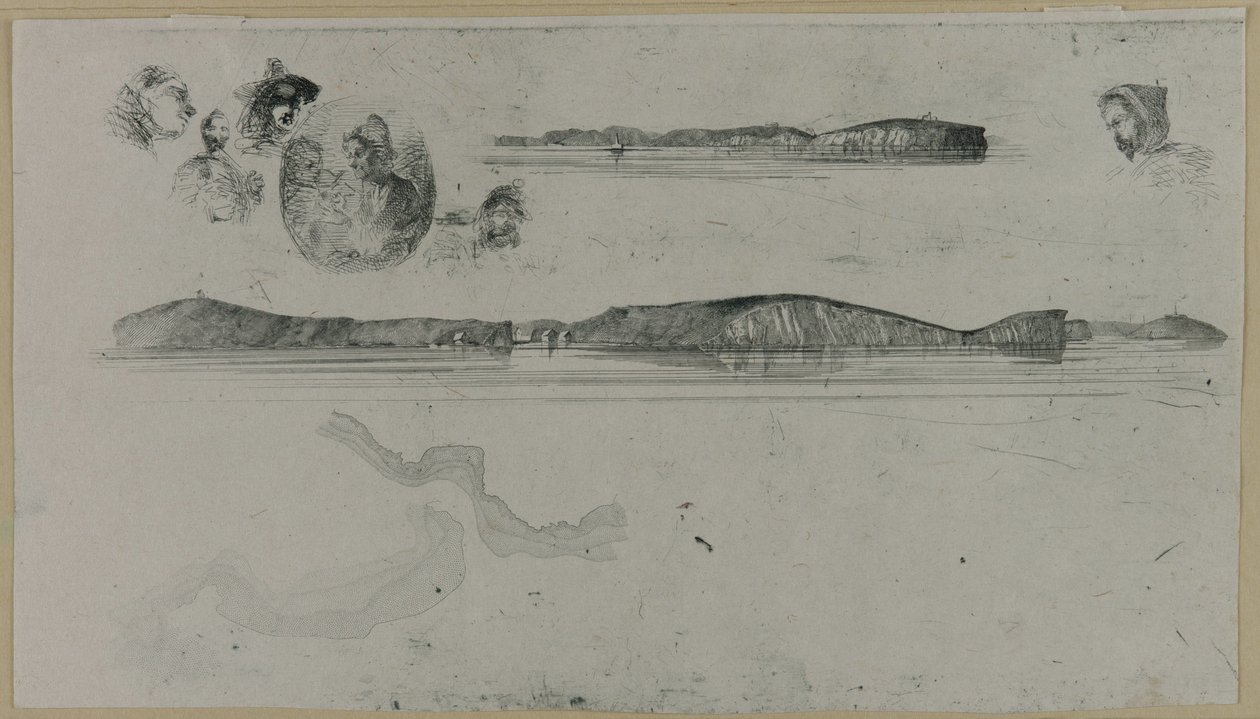Szkice na tablicy pomiarowej wybrzeża, 1854. autorstwa James Abbott McNeill Whistler